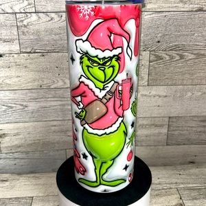 Grinch Pink Christmas 20oz Stainless Steel Tumbler